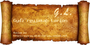 Györgyjakab Larion névjegykártya